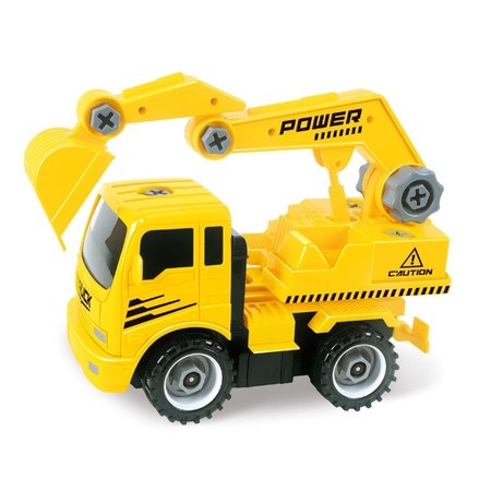 AZIMPORT AZImport T29A Take A-Part Construction Truck with 4 Different Forms; Dump Truck; Crane; Cement Mixer; Excavator T29A